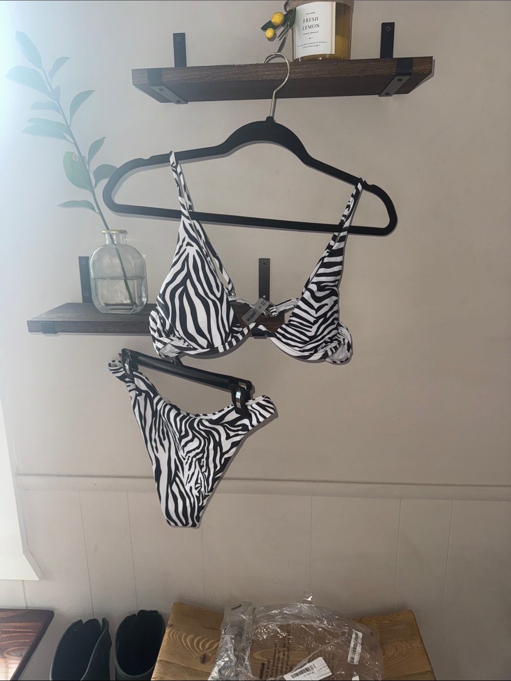 NWT! Zebra Print Swim Bikini XL